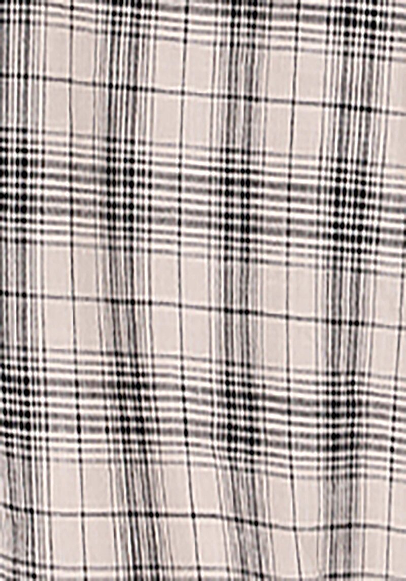 Regular Fit Shirt Neck Ekoseli Erkek Bej Kısa Kol Gömlek