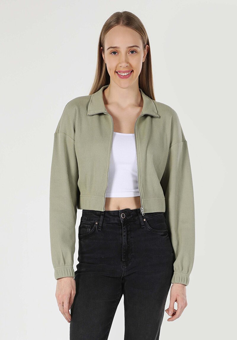 Regular Fit Fermuarlı Astarlı Kadın Ceket