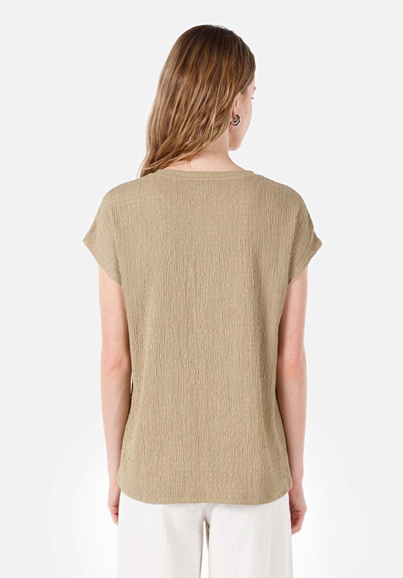 Regular Fit Yuvarlak Yaka Düz Kadın Kısa Kol Tişört