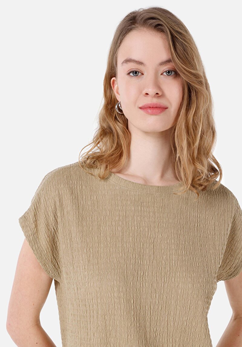 Regular Fit Yuvarlak Yaka Düz Kadın Kısa Kol Tişört