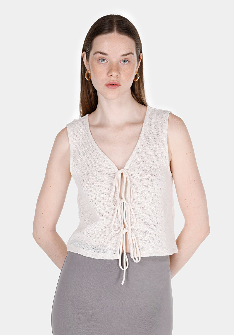 Regular Fit Kadın Ekru Atlet