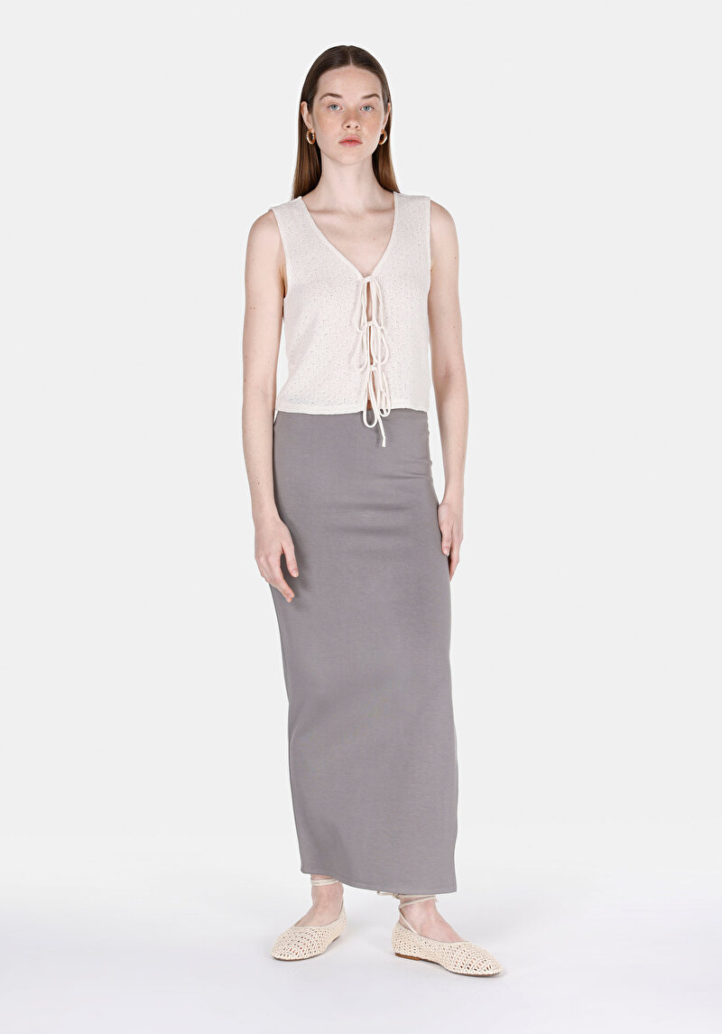 Regular Fit Kadın Ekru Atlet