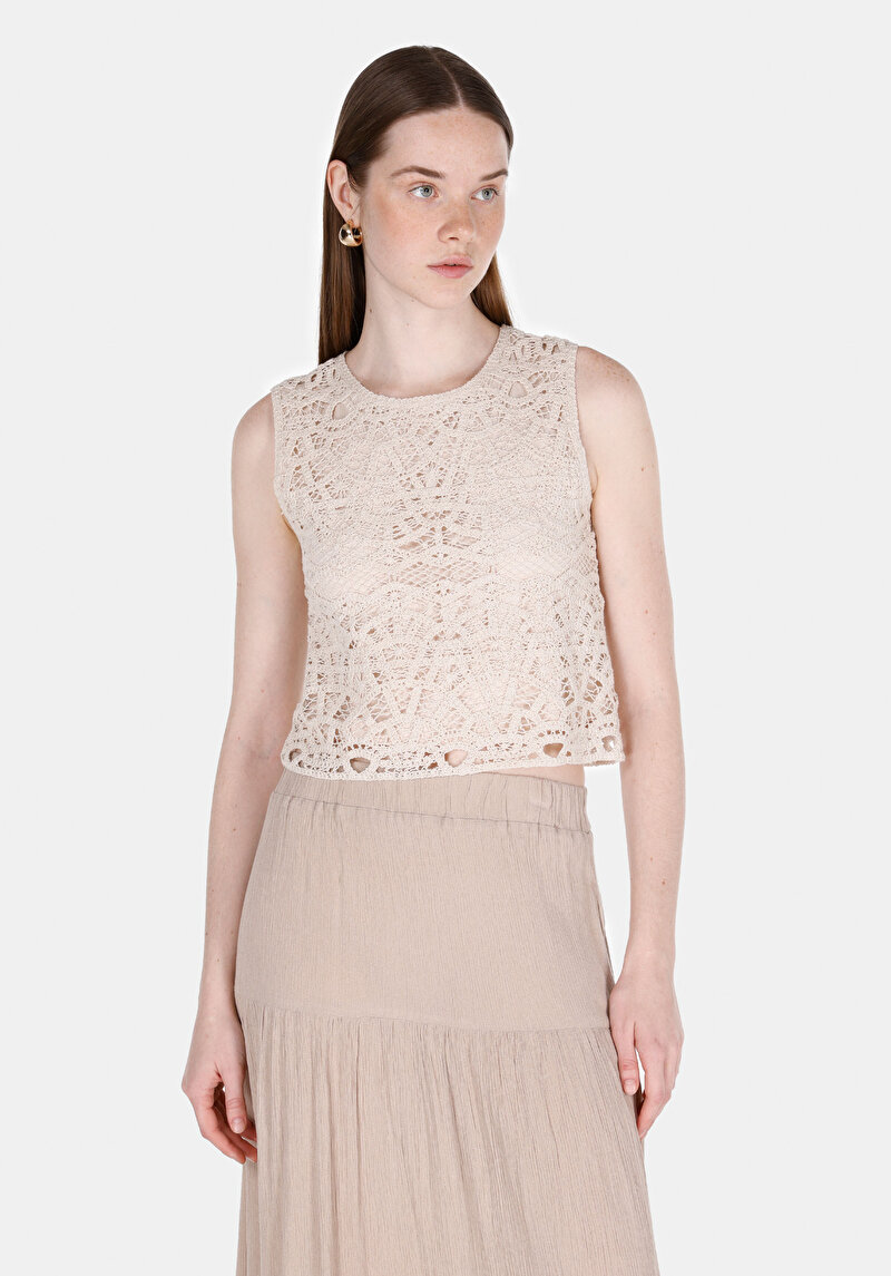 Regular Fit Kadın Ekru Atlet