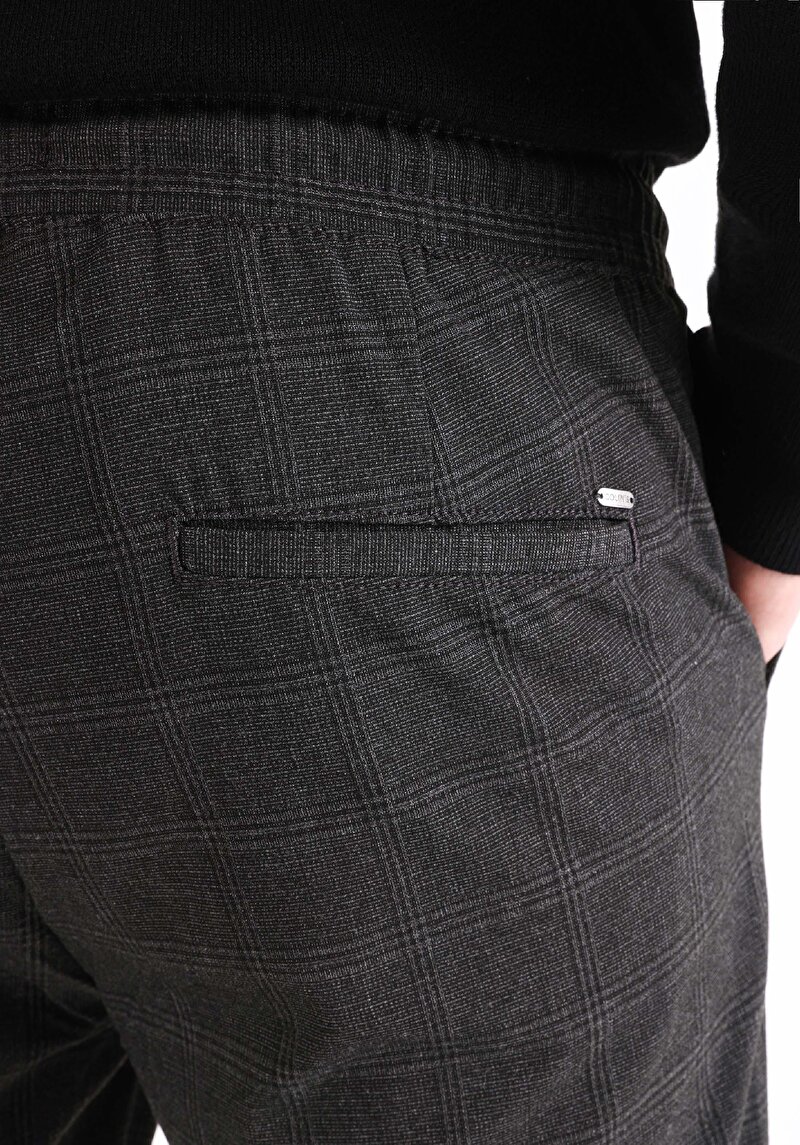 Slim Fit Orta Bel Düz Paça Erkek Antrasit  Pantolon