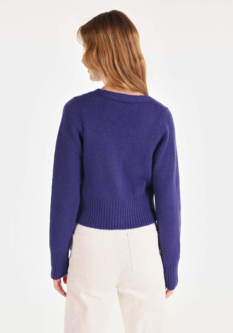 Regular Fit Kadın Mor Hırka