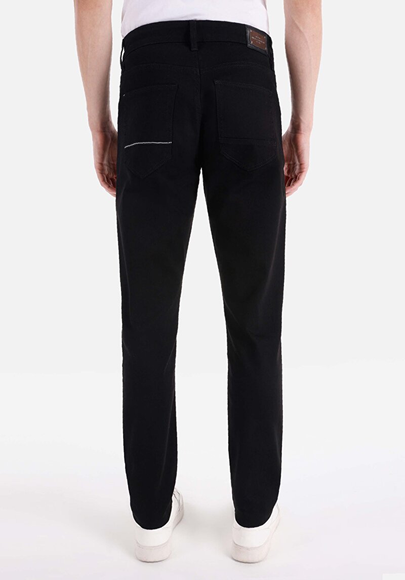 Slim Fit Düşük Bel Dar Paça Erkek Siyah Jean Pantolon
