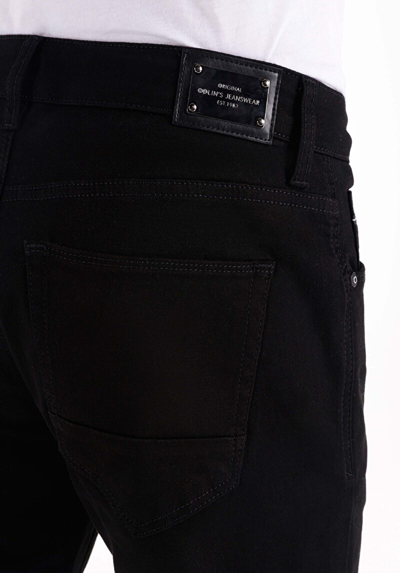 Slim Fit Düşük Bel Dar Paça Erkek Siyah Jean Pantolon