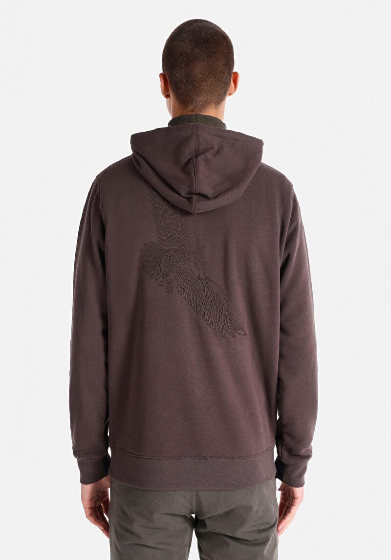 Regular Fit Örme Erkek Kahverengi Sweatshirt