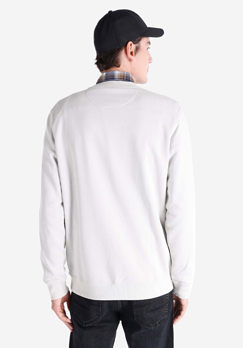 Regular Fit Erkek Taş Sweatshirt