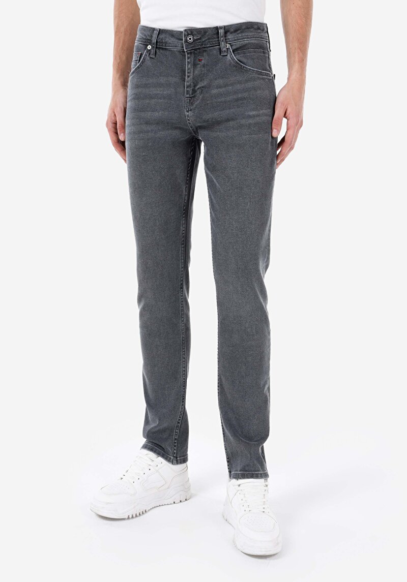 Straight Fit Erkek İndigo Jean Pantolon