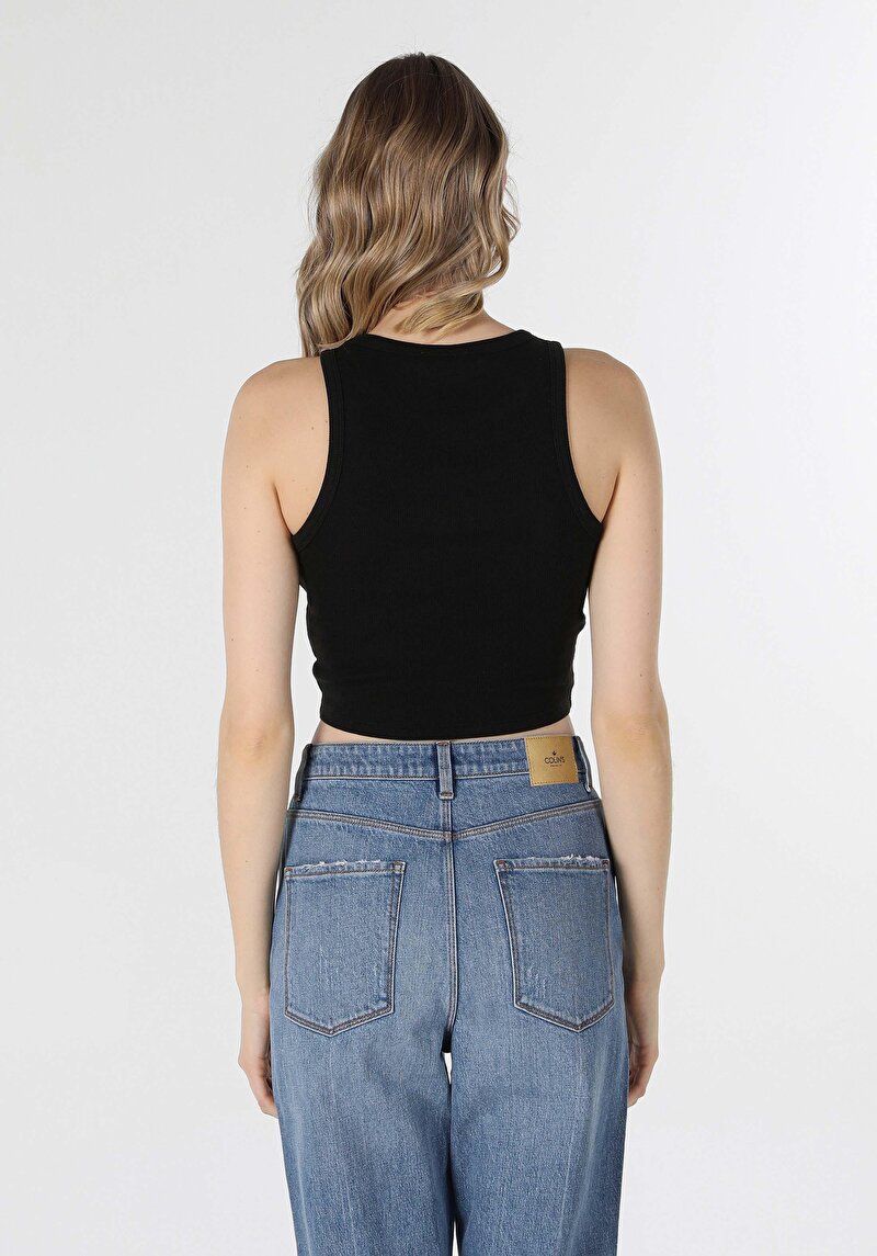 Slim Fit Kadın Siyah Atlet