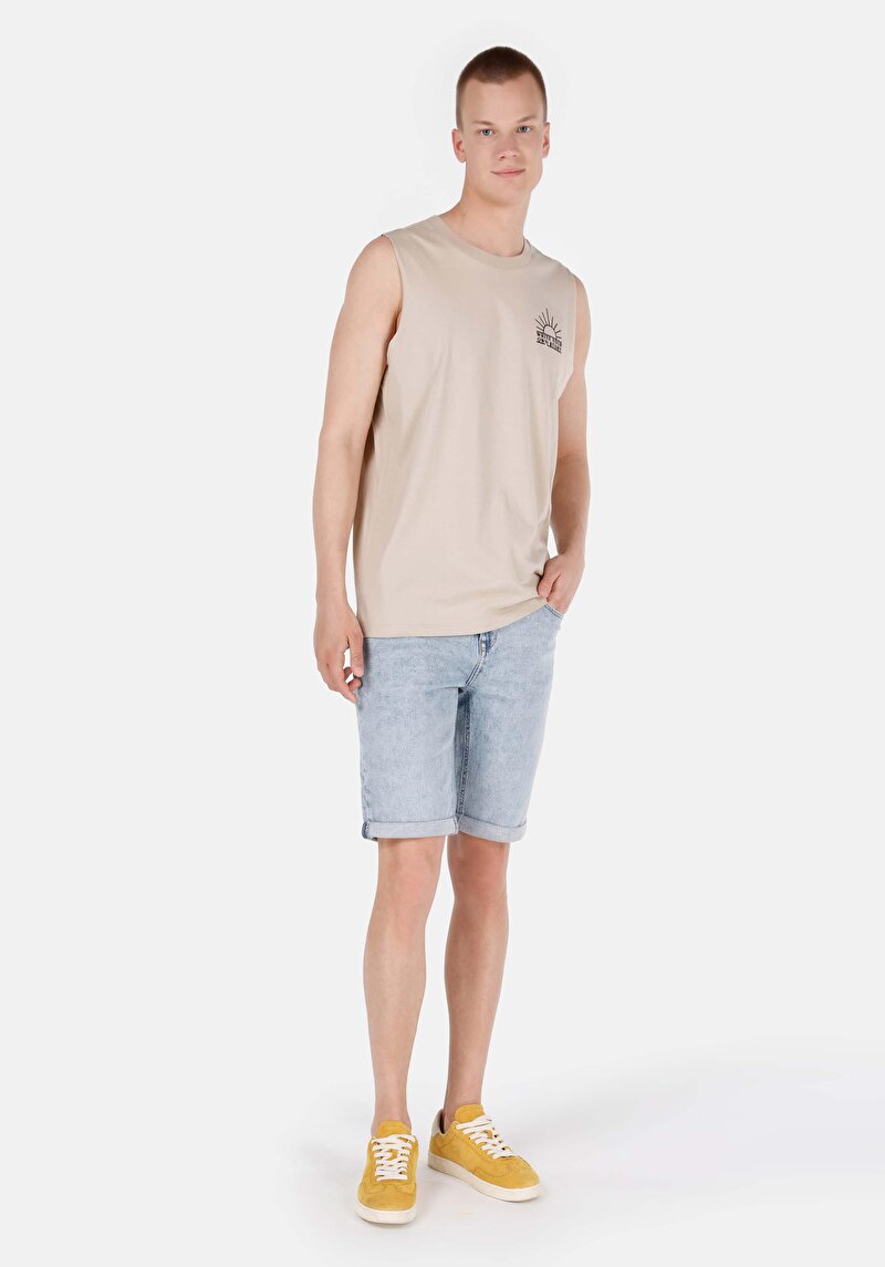 Regular Fit Erkek Bej Atlet