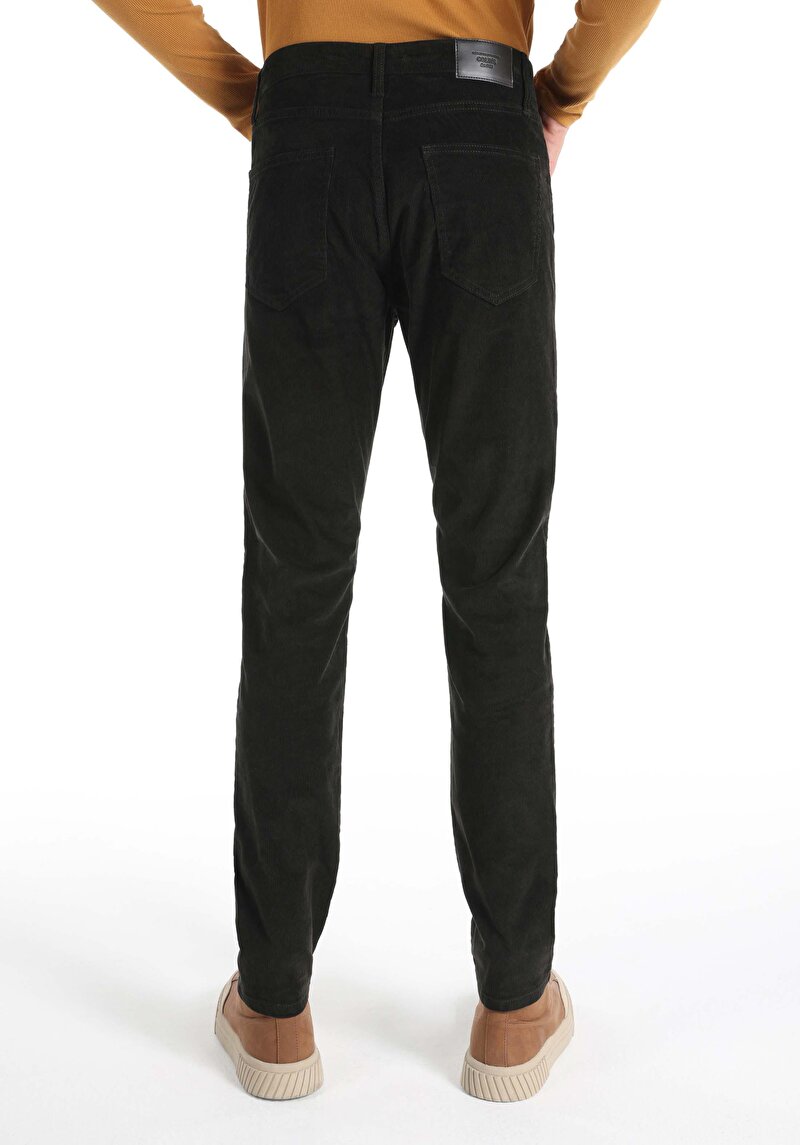 Straıght Fıt Orta Bel Düz Paça Erkek Yeşil Pantolon