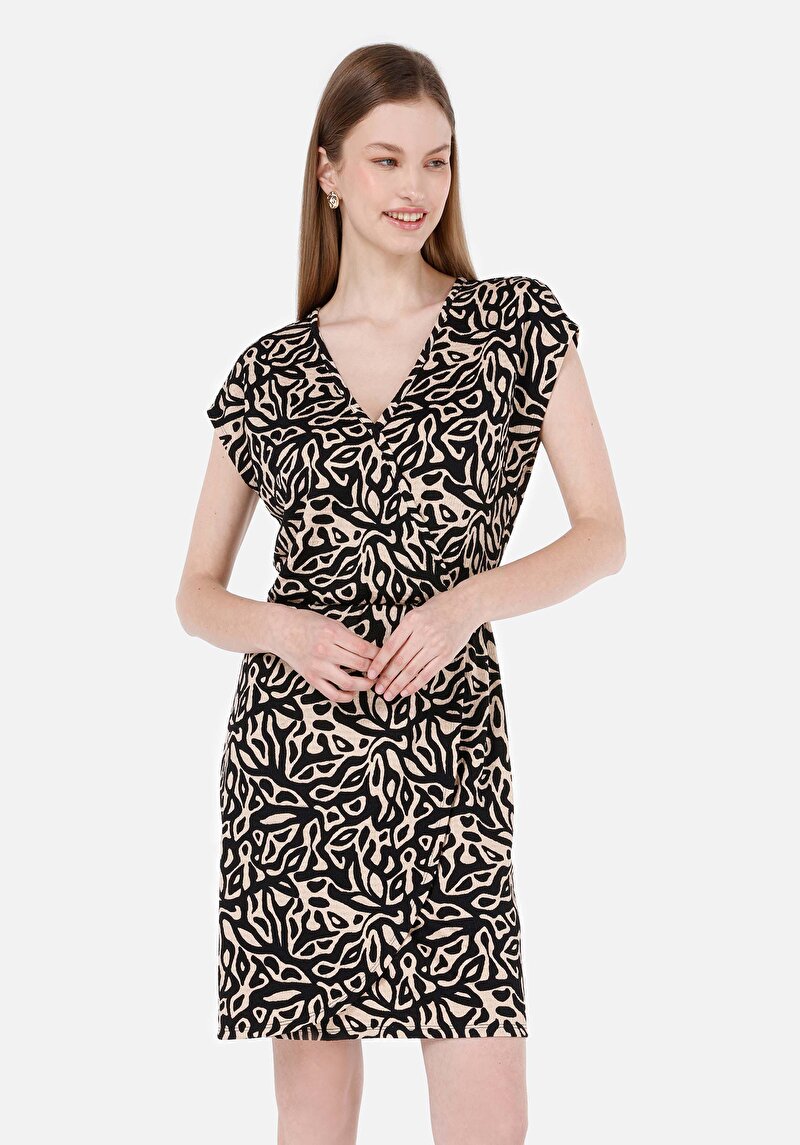 Regular Fit Kadın Siyah Kısa Kol Elbise