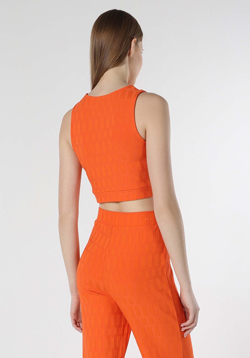 Slim Fit Kadın Turuncu Atlet