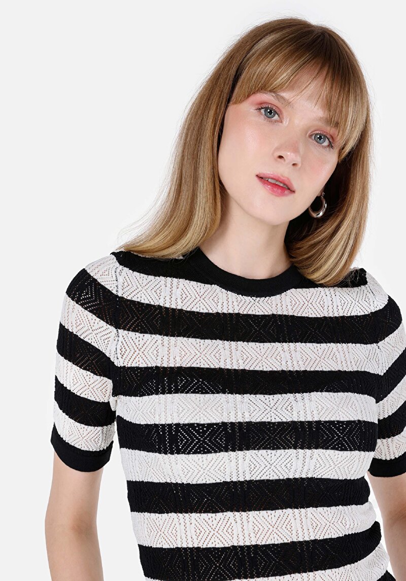 Slim Fit Kadın Siyah Kazak