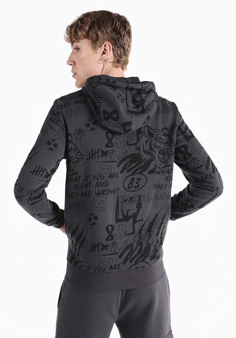 Slim Fit Erkek Antrasit Sweatshirt