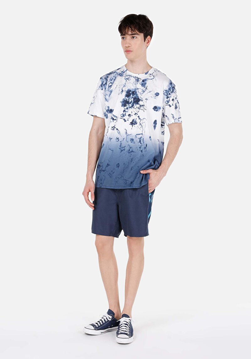 Comfort Fit Yuvarlak Yaka Erkek Beyaz Kısa Kol Tişört