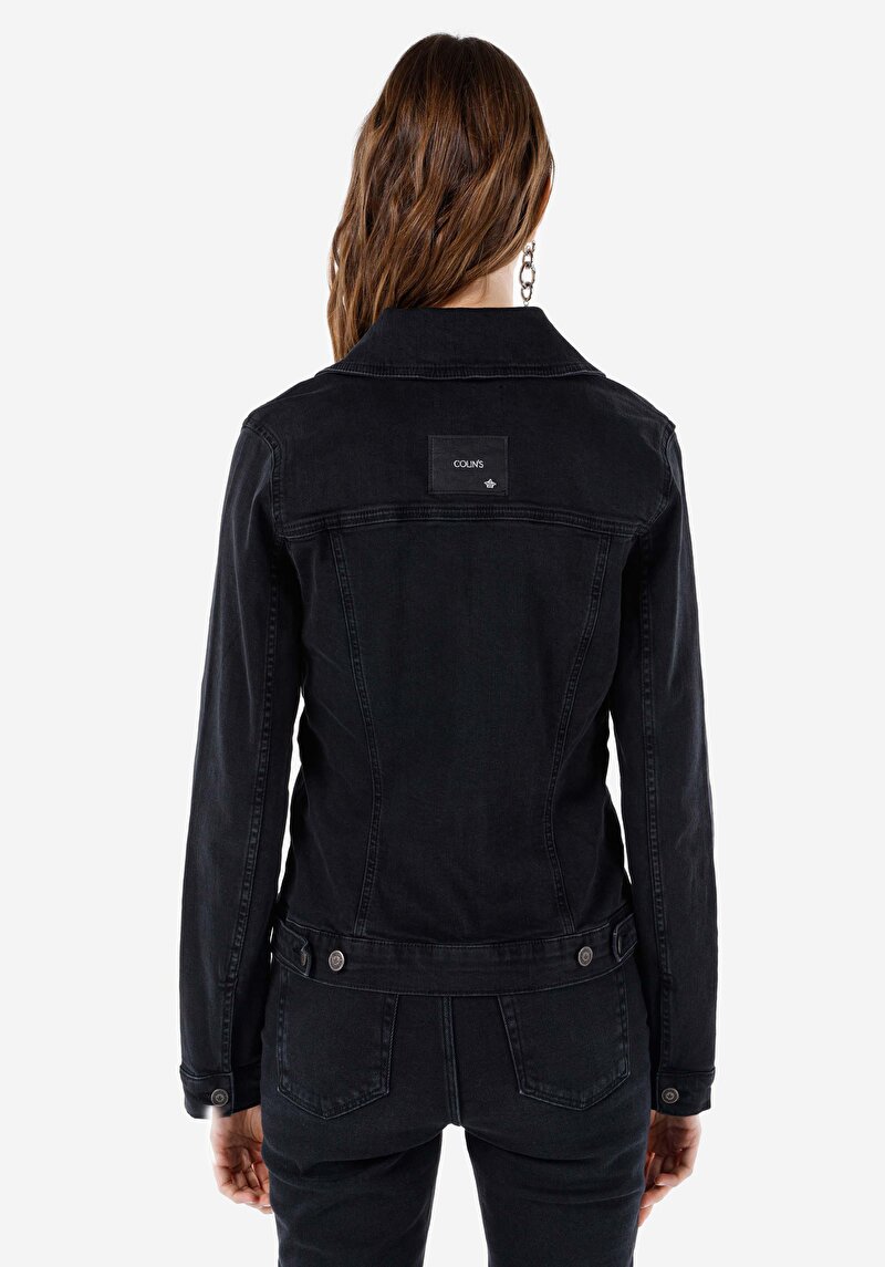 Regular Fit Düğmeli Astarsız Kadın Mavi Ceket