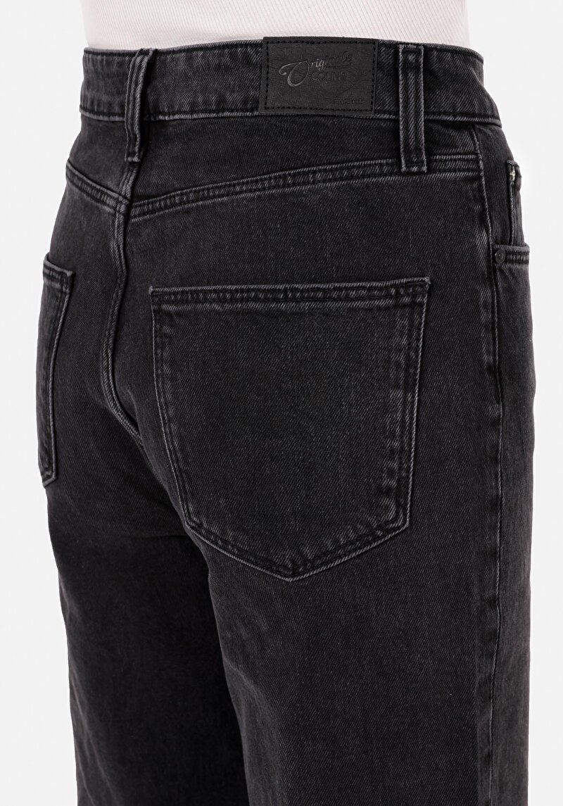 Straight Fit   Kadın Siyah Jean Pantolon