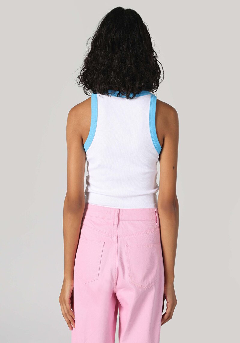 Slim Fit Kadın Beyaz Atlet