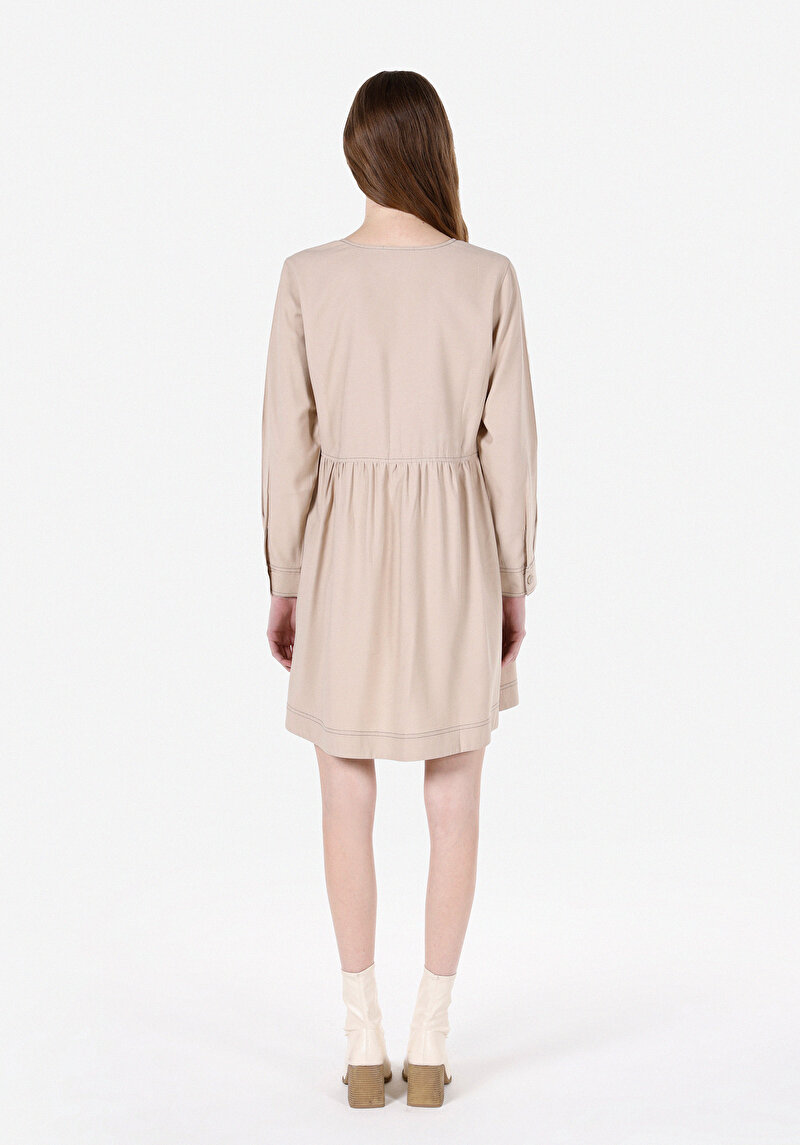 Regular Fit  Kadın Vizon  Elbise