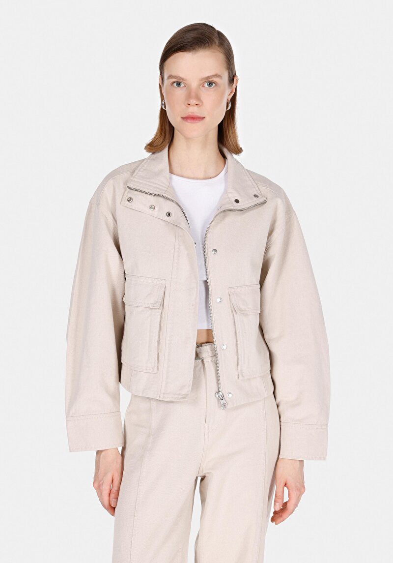 Regular Fit Kadın Bej Ceket