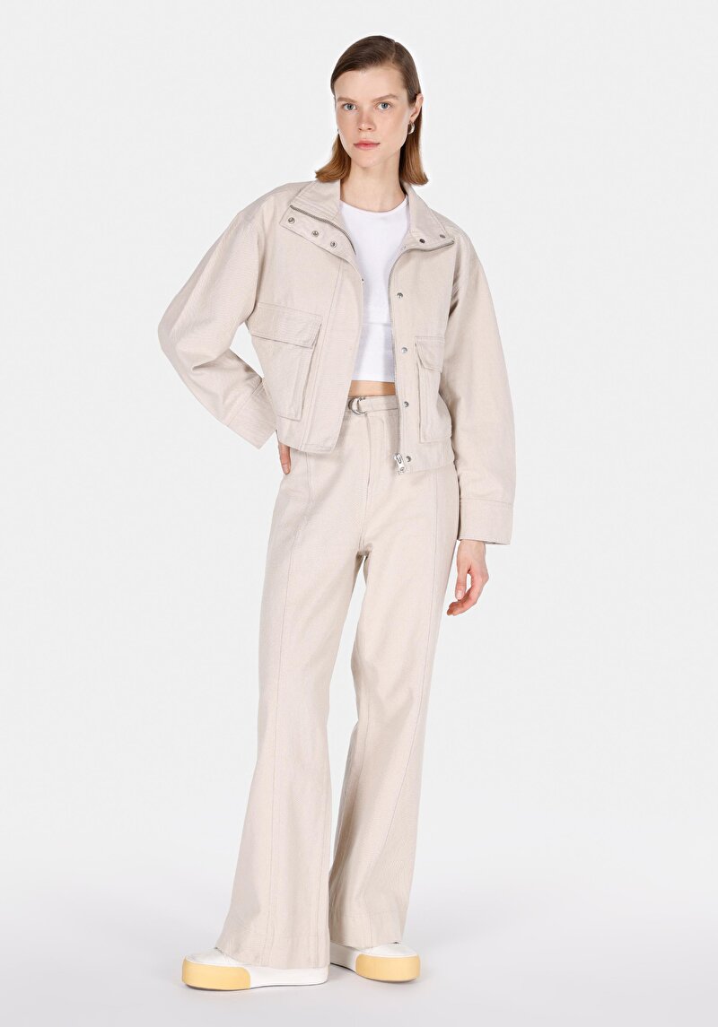 Regular Fit    Kadın Bej Ceket