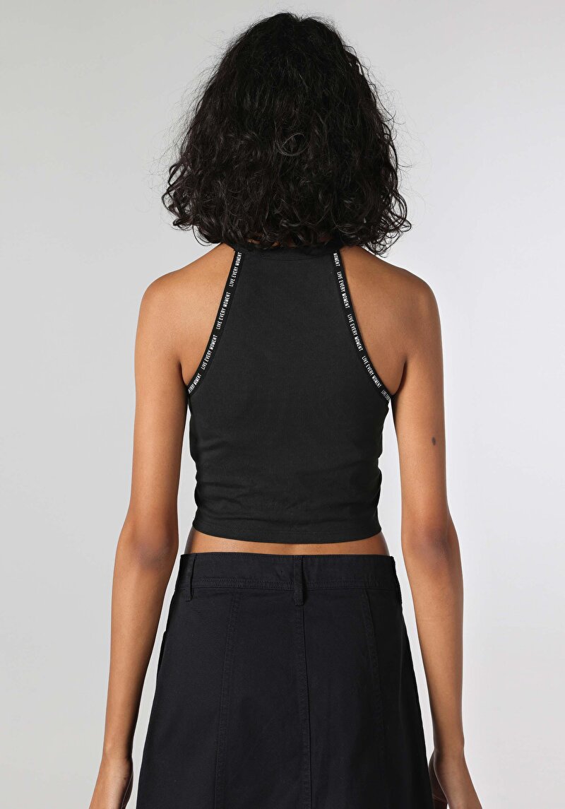 Slim Fit Kadın Siyah Atlet
