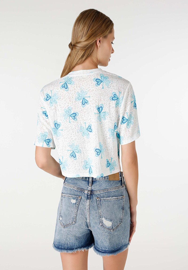 Regular Fit Yuvarlak Yaka Kadın Beyaz Kısa Kol Tişört