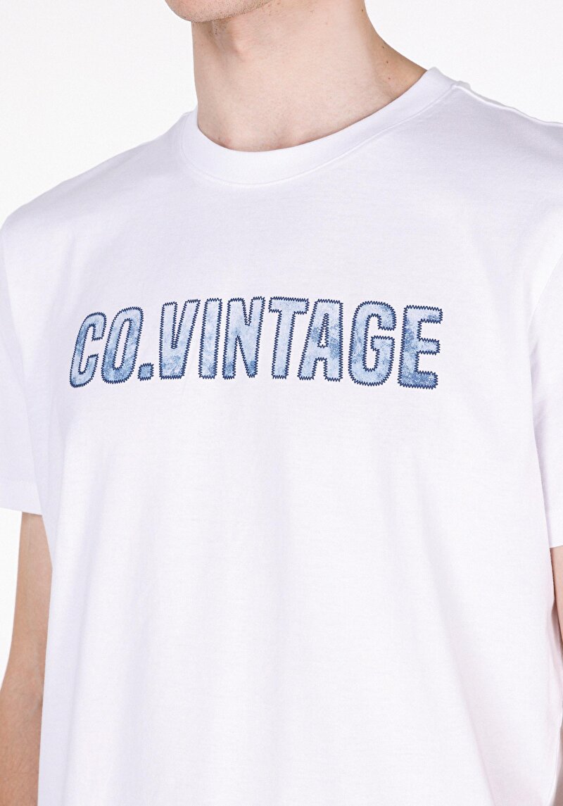 Regular Fit Yuvarlak Yaka Düz Erkek Beyaz Kısa Kol Tişört