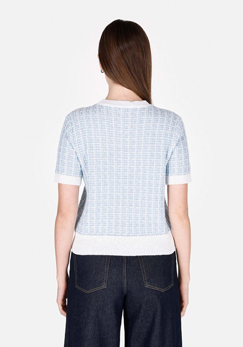 Regular Fit Kadın Mavi Kazak