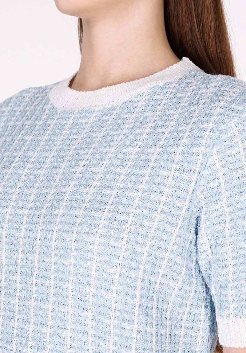 Regular Fit Kadın Mavi Kazak