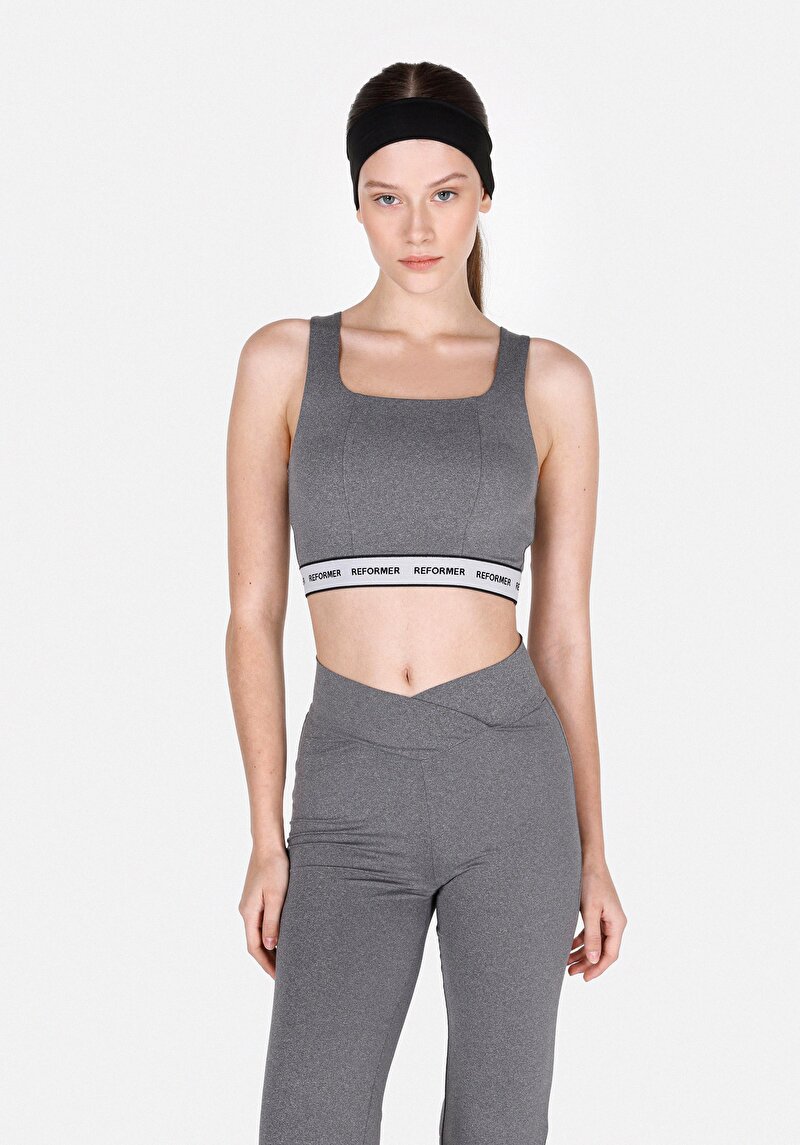 Slim Fit Kadın Antrasit Atlet