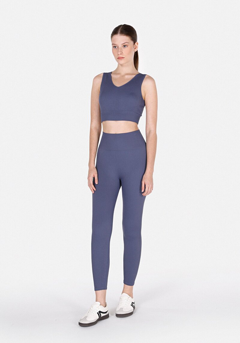 Slim Fit Kadın Mavi Atlet