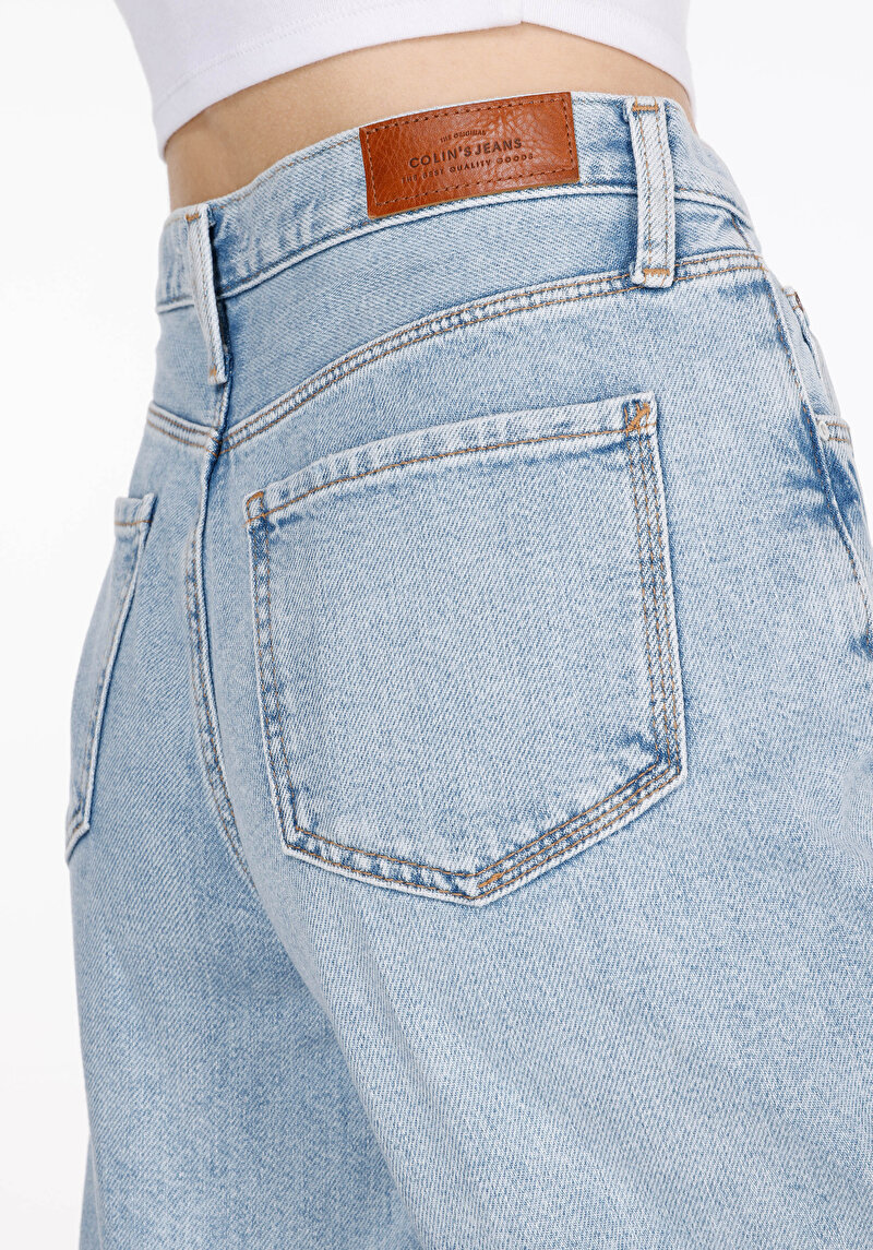 Balloon Fit Yüksel Bel Daralan Paça Kadın Denim Jean Pantolon