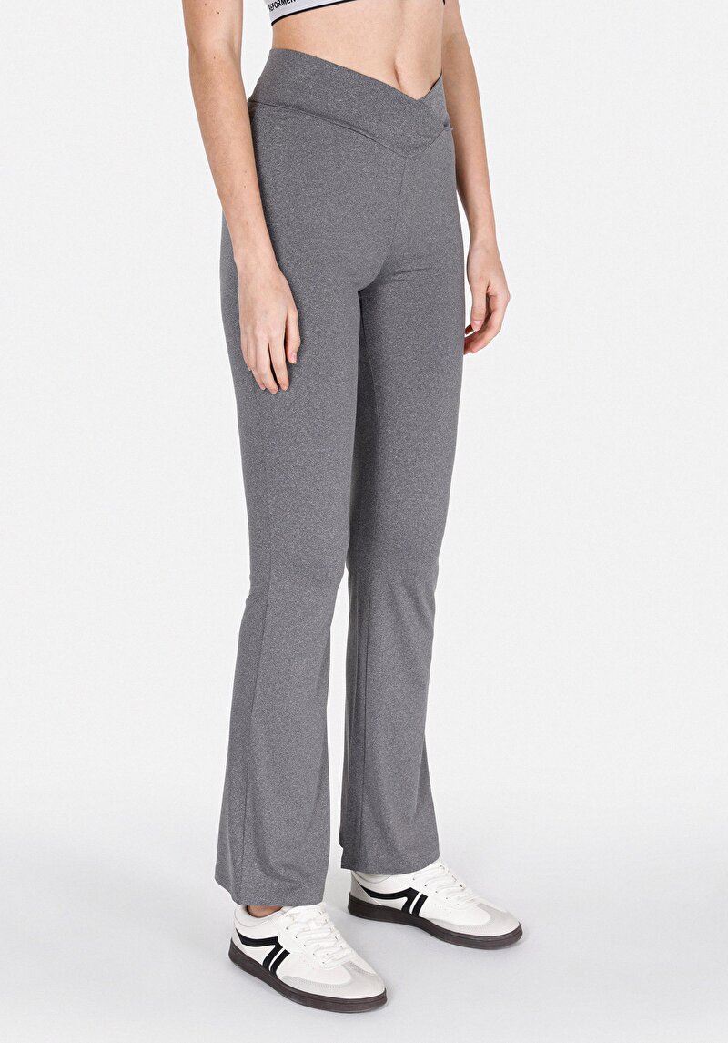 Slim Fit Kadın Antrasit Tayt