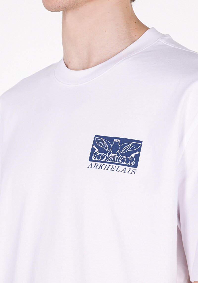 Comfort Fit Yuvarlak Yaka Düz Erkek Beyaz Kısa Kol Tişört