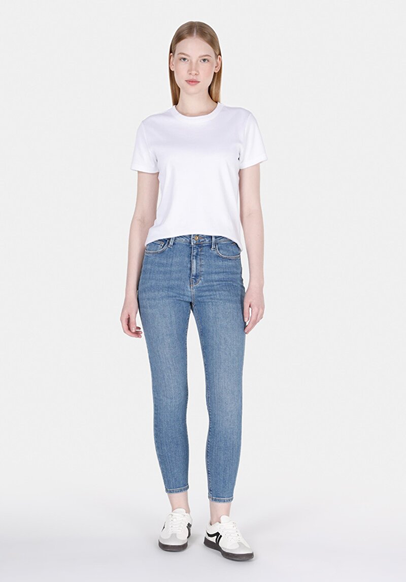 Skinny Fit Kadın İndigo Jean Pantolon