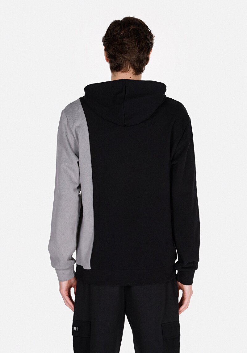 Regular Fit Pamuklu Erkek Siyah Sweatshirt