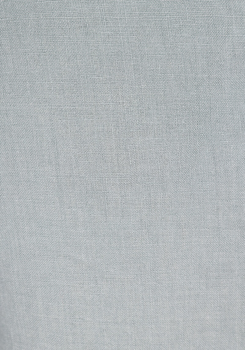 Regular Fit Orta Bel Keten Düz Erkek Yeşil Şort