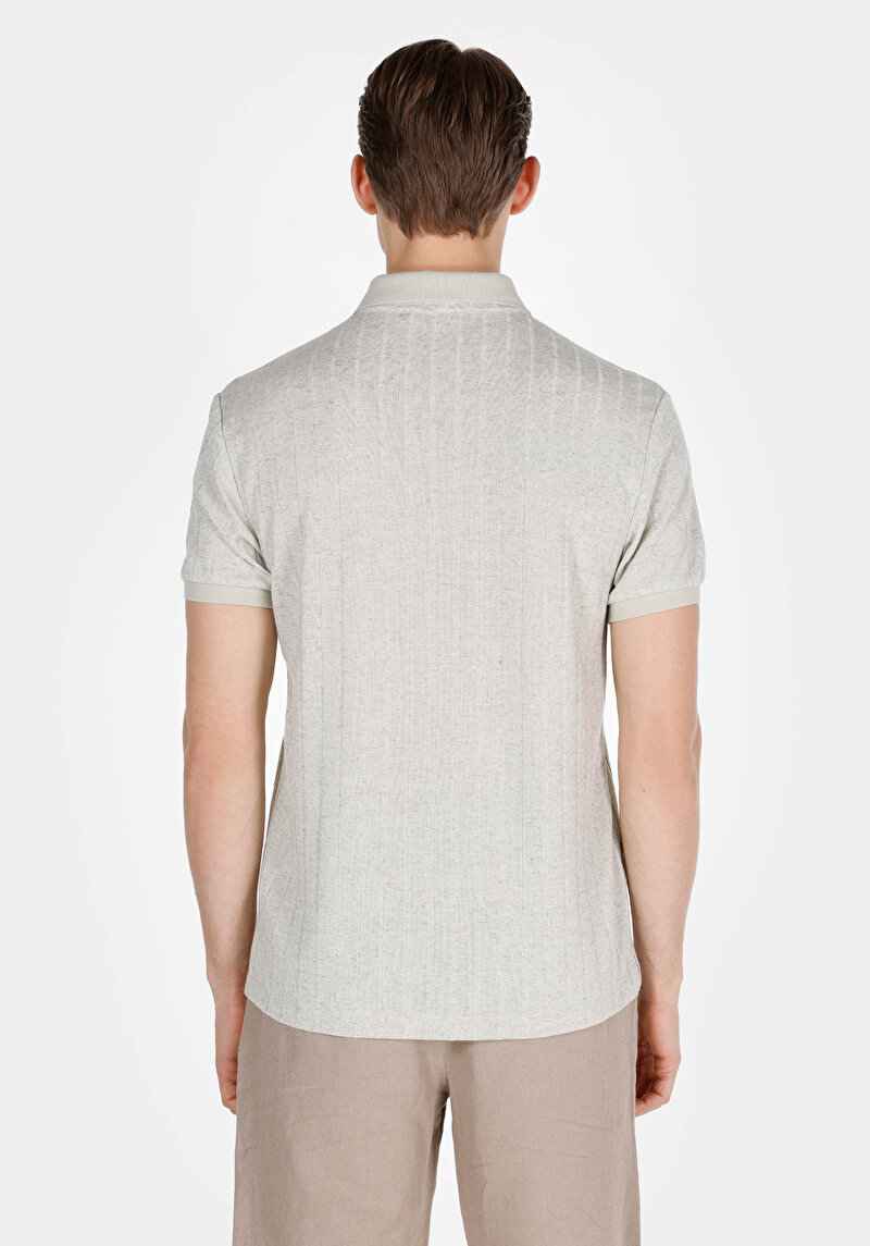 Regular Fit Polo Yaka Düz Erkek Yeşil Örme Kısa Kol Tişört