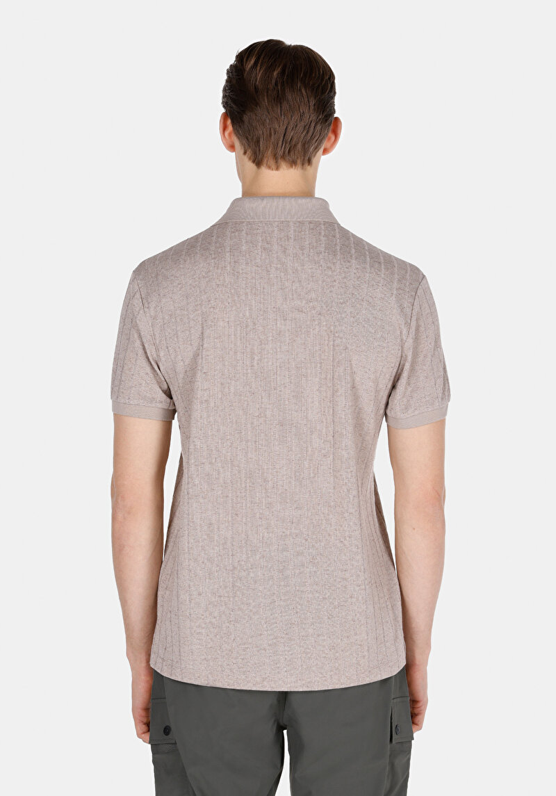 Regular Fit Polo Yaka Düz Erkek Gri Kısa Kol Tişört