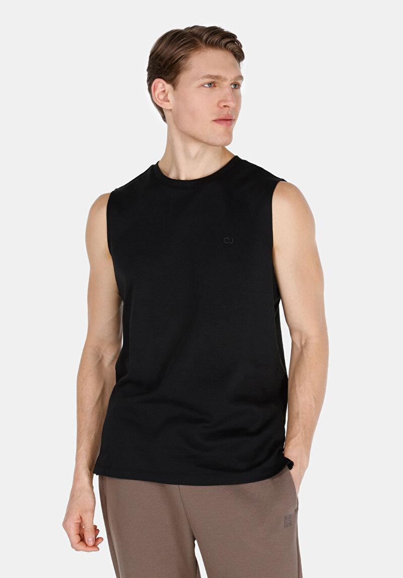 Regular Fit Erkek Siyah Atlet