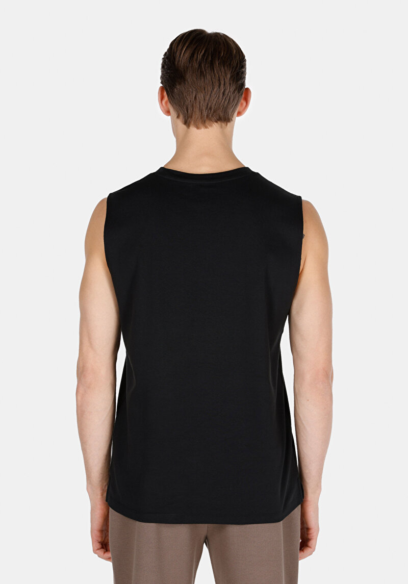 Regular Fit Erkek Siyah Atlet