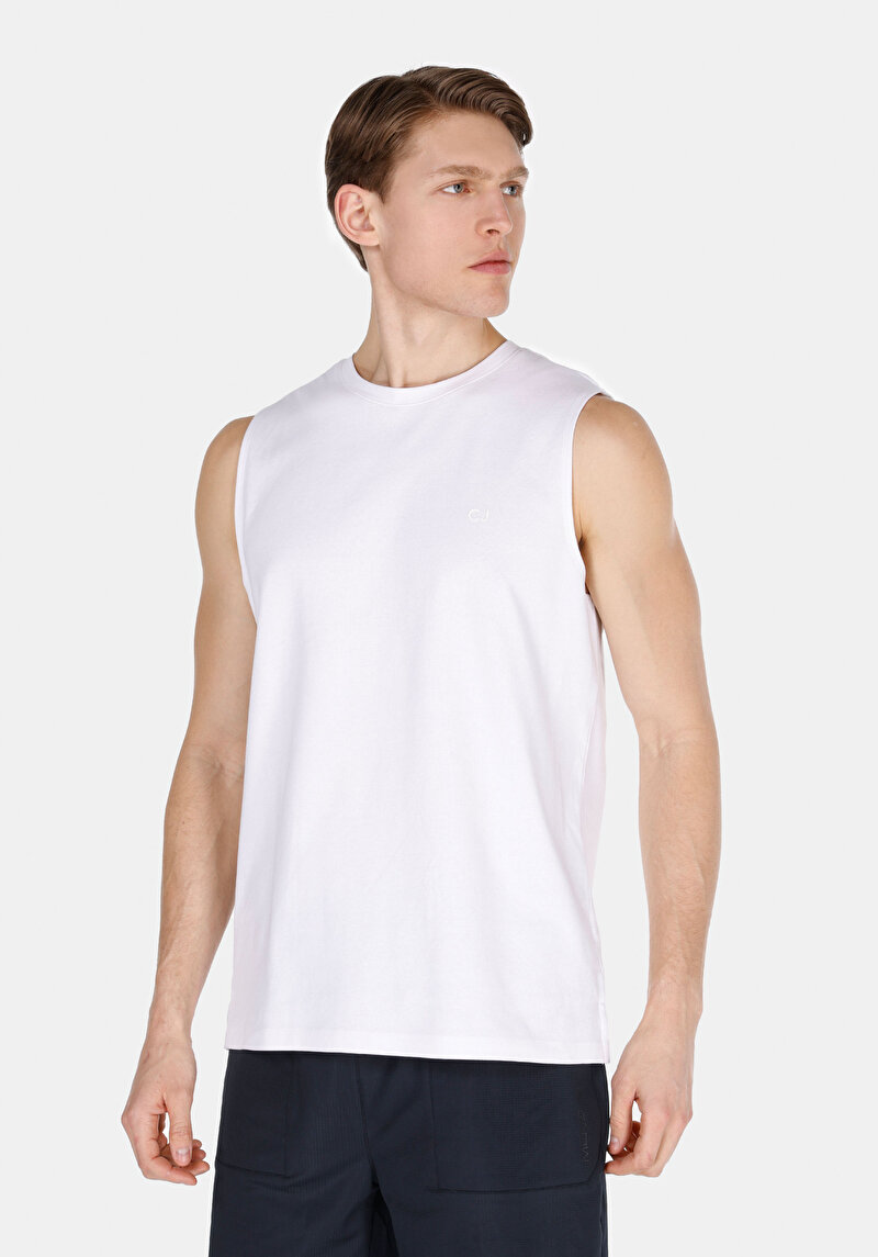 Regular Fit Erkek Beyaz Atlet