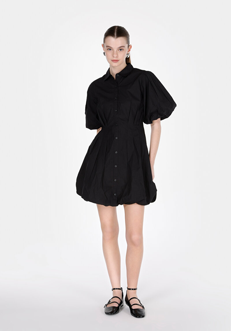 Regular Fit Kadın Siyah Elbise