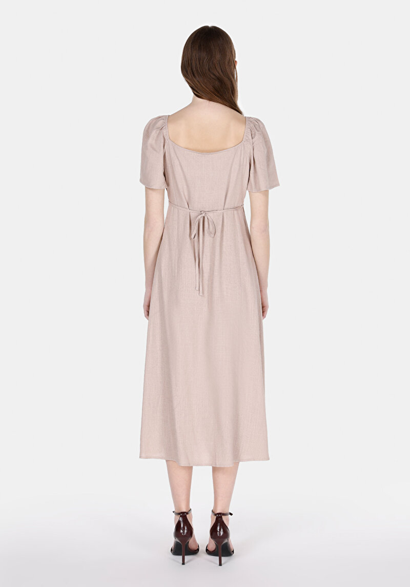 Regular Fit Kadın Vizon Elbise