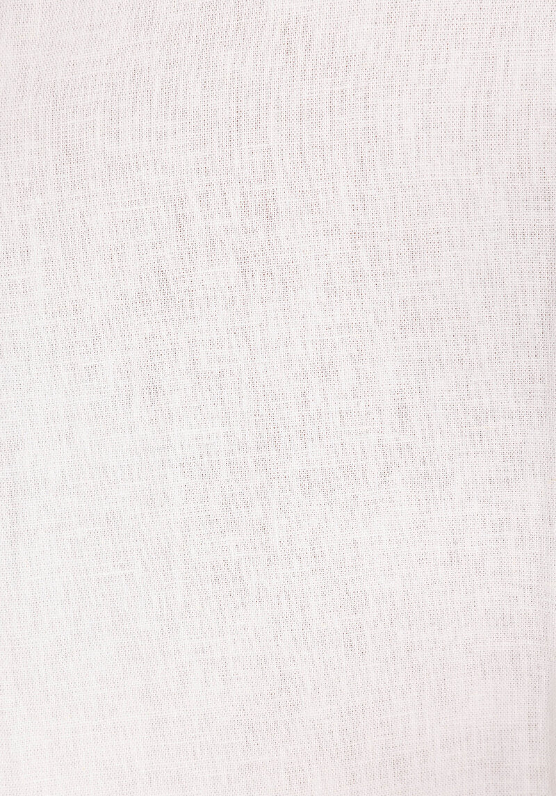 Regular Fit Yüksel Bel Geniş Paça Astarsız Kadın Beyaz Pantolon