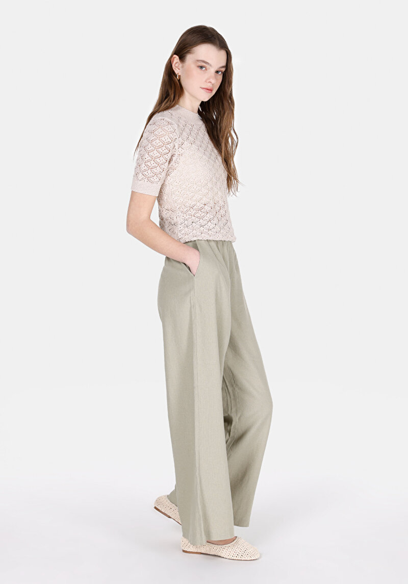 Slim Fit Kadın Bej Kazak